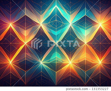 A futuristic background with glowing geometric patterns 131353227
