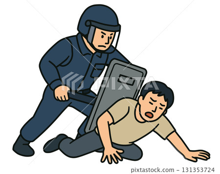 人工智慧生成的軍隊鎮壓手無寸鐵的平民的圖像 131353724