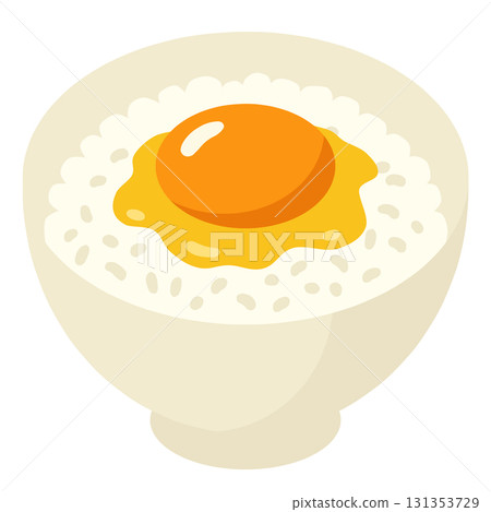 米飯上的生雞蛋“AI 生成的圖像” 131353729