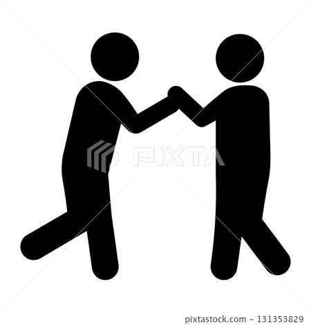 Pictogram of people holding hands and shaking hands Pictogram of people holding hands and shaking hands 131353829