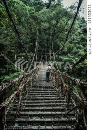 Miyoshi City, Tokushima Prefecture: Iya Kazura Bridge in the fresh greenery Miyoshi City, Tokushima Prefecture: Iya Kazura Bridge in the fresh greenery 131355051