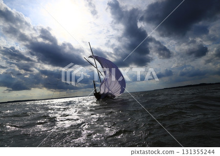 A traditional sight in Kasumigaura City: sailing boats 131355244
