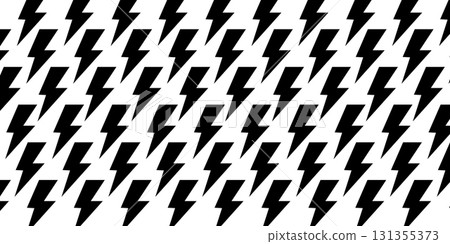Repeated zigzag shapes pattern. Black thunderbolt signs isolated on white background. Flash lights or electricity, energy or danger, power or blitz cartoon symbols. Vector graphic illustration Repeated zigzag shapes pattern. Black thunderbolt signs isolated on white background. Flash lights or electricity, energy or danger, power or blitz cartoon symbols. Vector graphic illustration 131355373