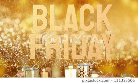 The Black Friday and Gift box  for Shopping concept 3d Rendering. 131355506