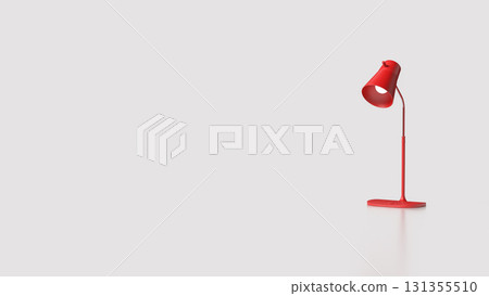 The Red Lamp on White Background  3d rendering. 131355510