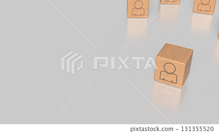 The Icon man on wood cube for Human Resources or Business concept 3d Rendering. The Icon man on wood cube for Human Resources or Business concept 3d Rendering. 131355520