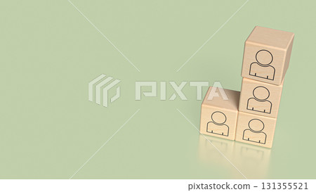 The Icon man on wood cube for Human Resources or Business concept 3d Rendering. The Icon man on wood cube for Human Resources or Business concept 3d Rendering. 131355521