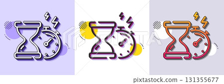 Hourglass timer line icon. Halftone dotted pattern. Gradient icon with grain shadow. Stopwatch time sign. Countdown clock symbol. Line hourglass timer icon. Various designs. Vector Hourglass timer line icon. Halftone dotted pattern. Gradient icon with grain shadow. Stopwatch time sign. Countdown clock symbol. Line hourglass timer icon. Various designs. Vector 131355677