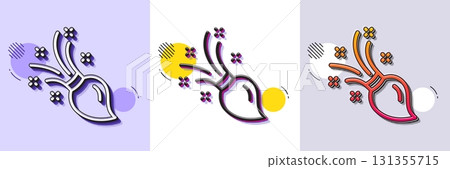 Paint brush line icon. Halftone dotted pattern. Gradient icon with grain shadow. Wall paintbrush sign. Creative drawing art symbol. Line brush icon. Various designs. Vector 131355715