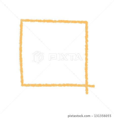 Chalk contour rectangle textbox with blank box in rough sketch style. Hand drawn frame and border for text on light background. Graphic element with textured outline and clean space for message. 131356055