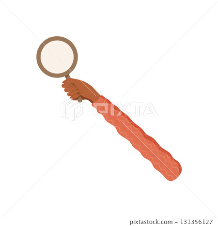 Flat hand holding blank circle template. Arm with empty round symbol for customer survey or review. Isolated communication mockup for business feedback and service evaluation. Flat hand holding blank circle template. Arm with empty round symbol for customer survey or review. Isolated communication mockup for business feedback and service evaluation. 131356127