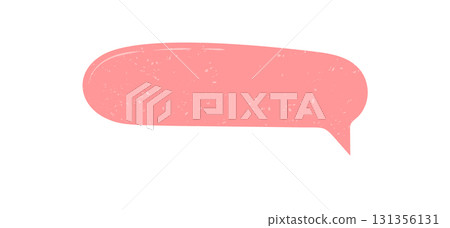 Hand drawn sticker bubble with grunge style and pink color. Organic round textbox for chat and speech message, modern talk conversation communication element for creative ideas. 131356131