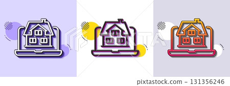 Realtor line icon. Halftone dotted pattern. Gradient icon with grain shadow. Real estate agent sign. Property agency symbol. Line realtor icon. Various designs. Vector Realtor line icon. Halftone dotted pattern. Gradient icon with grain shadow. Real estate agent sign. Property agency symbol. Line realtor icon. Various designs. Vector 131356246