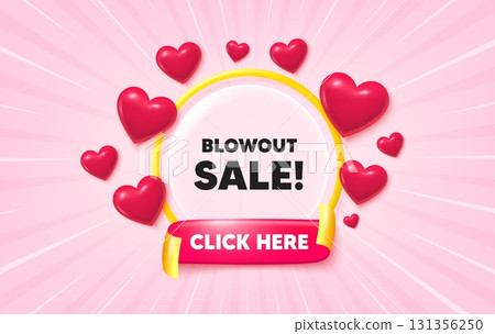 Blowout sale sunburst ray banner. Click here flag ribbon. Blowout sale tag. Special offer price sign. Advertising discounts symbol. 3d hearts glitter. Red ribbon tag. Discount offer. Vector Blowout sale sunburst ray banner. Click here flag ribbon. Blowout sale tag. Special offer price sign. Advertising discounts symbol. 3d hearts glitter. Red ribbon tag. Discount offer. Vector 131356250