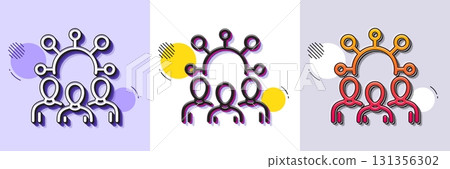 Squad line icon. Halftone dotted pattern. Gradient icon with grain shadow. Team work sign. Community group symbol. Line squad icon. Various designs. Vector Squad line icon. Halftone dotted pattern. Gradient icon with grain shadow. Team work sign. Community group symbol. Line squad icon. Various designs. Vector 131356302