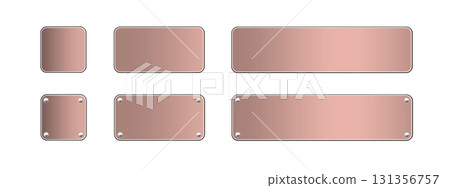 Copper Metal Plate Set 02 131356757