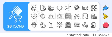 Insurance medal, Shop and Chemical formula line icons. Interest rate, AI generate, Inflation icons. Pack of 5g internet, Timer, Vacancy icon. Voicemail, Water drop, Dresser pictogram. Vector 131356873