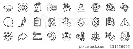 Dao, Qr code and Electronic thermometer line icons pack. Share, Message, Paper plane icons. Computer fingerprint, Signature, Sun protection web icon. Vector Dao, Qr code and Electronic thermometer line icons pack. Share, Message, Paper plane icons. Computer fingerprint, Signature, Sun protection web icon. Vector 131356993