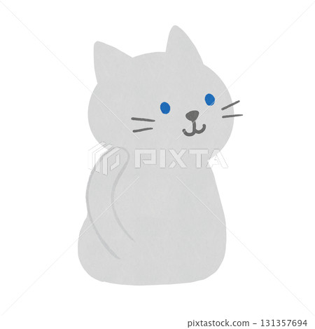 Cat looking back (gray) 131357694
