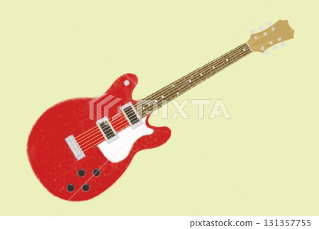 紅色電吉他,白色護板 紅色電吉他,白色護板 131357755