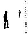 Silhouette of a person waiting 131358003