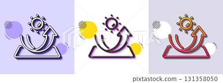 Sun protection line icon. Halftone dotted pattern. Gradient icon with grain shadow. Uv protect sign. Sunscreen effect symbol. Line sun protection icon. Various designs. Vector Sun protection line icon. Halftone dotted pattern. Gradient icon with grain shadow. Uv protect sign. Sunscreen effect symbol. Line sun protection icon. Various designs. Vector 131358050