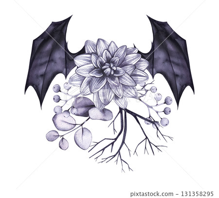 Halloween hand-drawn watercolor illustration Halloween hand-drawn watercolor illustration 131358295