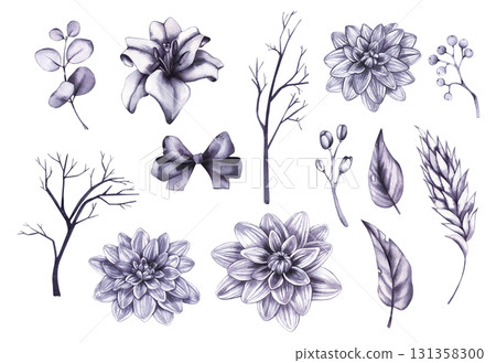 Halloween hand-drawn watercolor illustration Halloween hand-drawn watercolor illustration 131358300