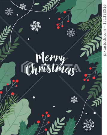Christmas image background frame with text, vector illustration 131358516
