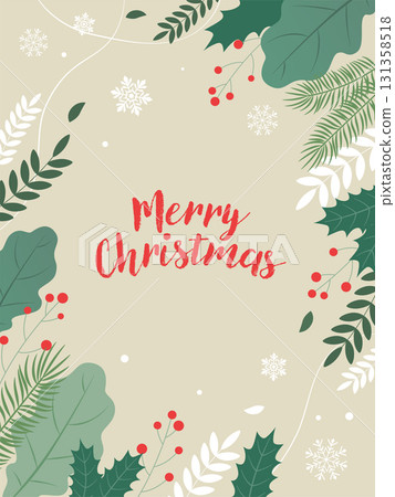 Christmas image background frame_vertical_with text_vector illustration 131358518