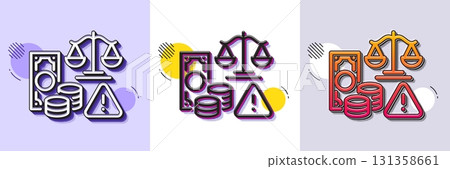 Fraud line icon. Halftone dotted pattern. Gradient icon with grain shadow. Money or financial crime sign. Tax offense symbol. Line fraud icon. Various designs. Vector Fraud line icon. Halftone dotted pattern. Gradient icon with grain shadow. Money or financial crime sign. Tax offense symbol. Line fraud icon. Various designs. Vector 131358661