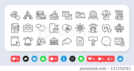 T-shirt design, Court building and Canister oil line icons pack. Social media: share, comment, like icons. International globe, Account, Chat message web icon. Vector T-shirt design, Court building and Canister oil line icons pack. Social media: share, comment, like icons. International globe, Account, Chat message web icon. Vector 131358761