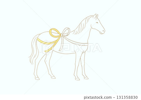 2026 Year of the Horse Simple line drawing of a horse. Elegant animal illustrations for New Year's cards and zodiac designs. 2026 Year of the Horse Simple line drawing of a horse. Elegant animal illustrations for New Year's cards and zodiac designs. 131358830