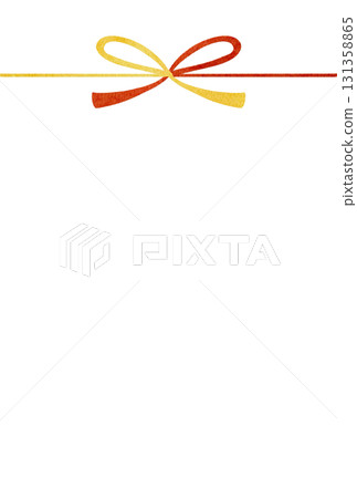 用水引繫的蝴蝶結的水彩插圖 131358865