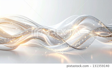 Pearl white sparkling wave background illustration 131359140