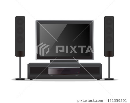 Television and speaker system [Vector data] 131359291