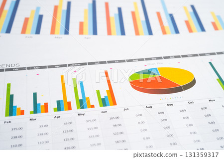 chart or graph paper. Financial, account, statistics and business data. 131359317