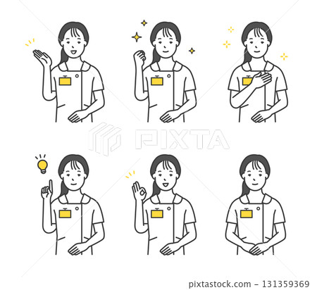 微笑護士擺出圖示集插圖 131359369