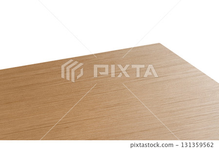 Empty wooden table corner view on white background. Empty wooden table corner view on white background. 131359562