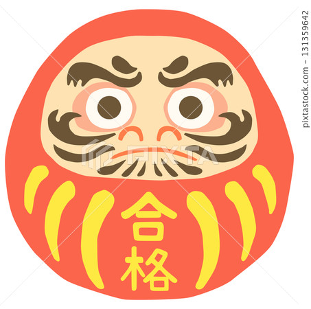 Praying for success Daruma vector material 131359642