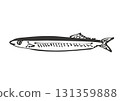 Pacific saury monochrome 131359888