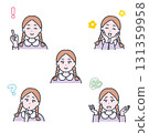 小學生女孩臉部表情插圖集 131359958