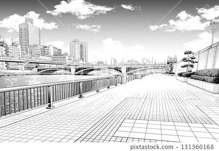 漫畫風格鋼筆畫插圖:Riverbed 漫畫風格鋼筆畫插圖:Riverbed 131360168