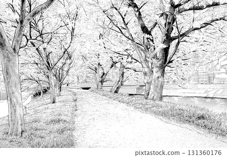 漫畫風格鋼筆畫插圖:Riverbed 漫畫風格鋼筆畫插圖:Riverbed 131360176