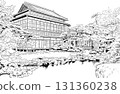 Manga-style pen drawing illustration Japanese style (exterior) 131360238