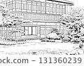 Manga-style pen drawing illustration Japanese style (exterior) 131360239