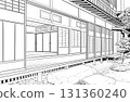 Manga-style pen drawing illustration Japanese style (exterior) 131360240