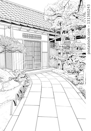 漫畫風格鋼筆畫插圖日式風格(外觀) 漫畫風格鋼筆畫插圖日式風格(外觀) 131360243