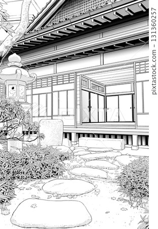 漫畫風格鋼筆畫插圖日式風格(外觀) 漫畫風格鋼筆畫插圖日式風格(外觀) 131360257
