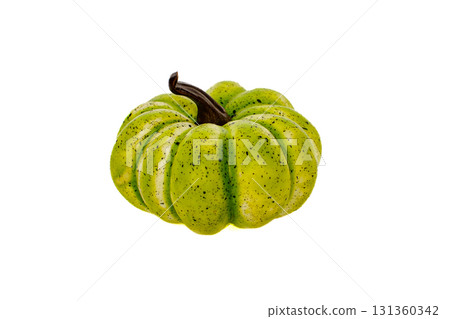 Green pumpkin on white background, isolate Green pumpkin on white background, isolate 131360342